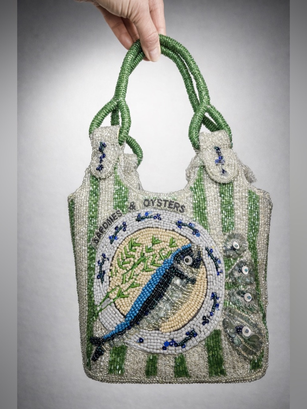 Sardine & Oysters Beaded Bag